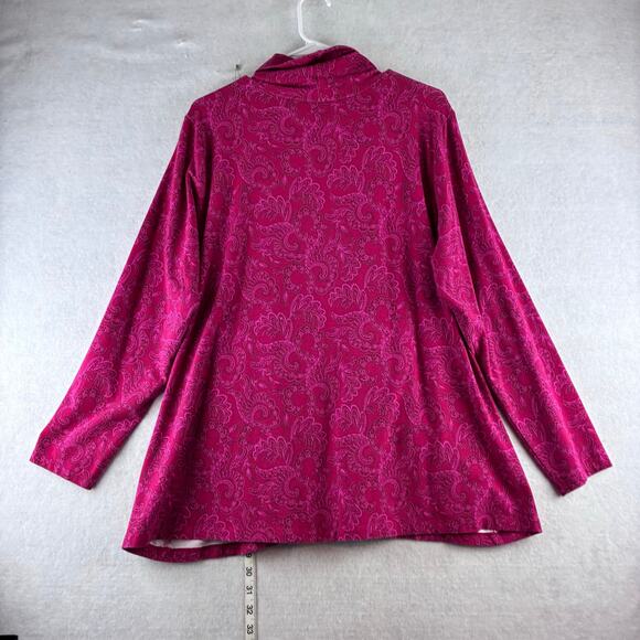 Isaac Mizarahi Live! Turtleneck Tunic Sweater Women 2X Stretch Comfort Filigree - Picture 3 of 8